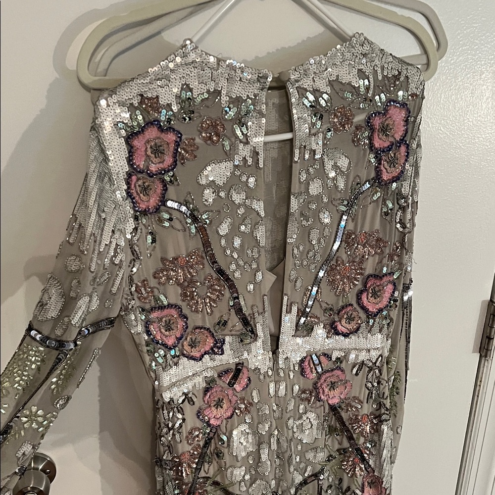 ASOS Gray Floral Long Sleeve Dress - Picture 5 of 5